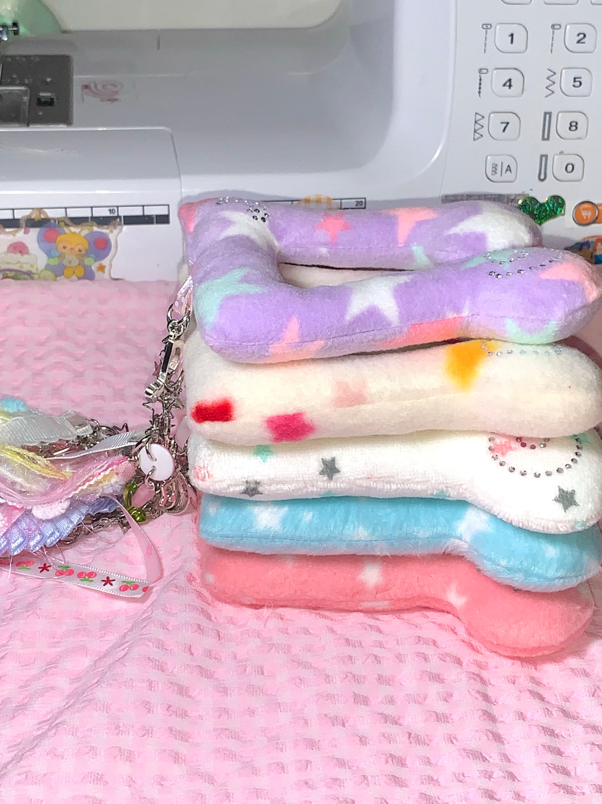 Handmade Swirl Music Note Plush Keychain (Preorder)