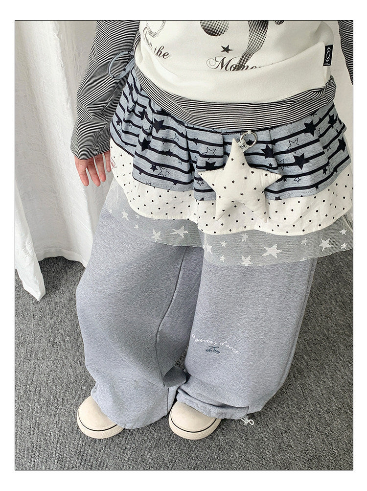 Star Lace Patchwork Layering Skirt