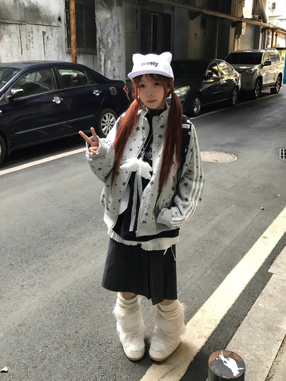 Allover Star Print Track Zip Jacket