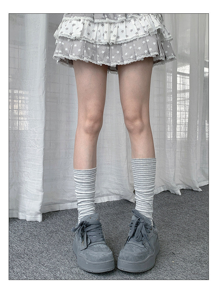 Star Stripe Patchwork Leg Warmers