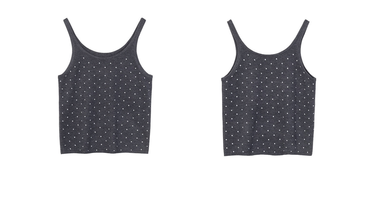 Polka Dot Cami & Tie-Front Cardigan Set