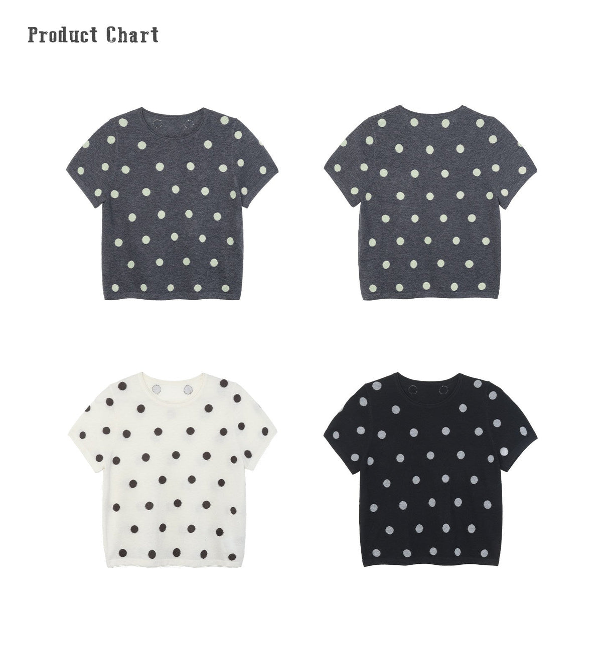 Polka Dot Wool-Blend Short Sleeve Knit Top