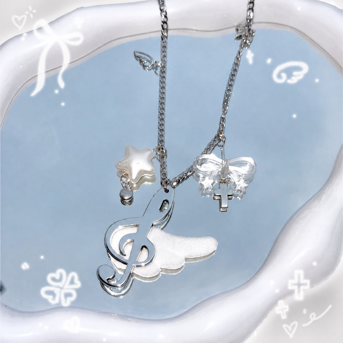 Angel Music Note Wing Charm Accessories