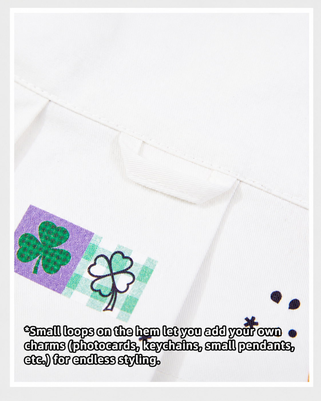 Lucky Clover White Skirt Overlay