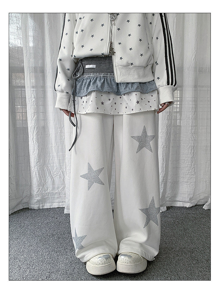 Star Polka Dot Patchwork Wrap Layering Skirt