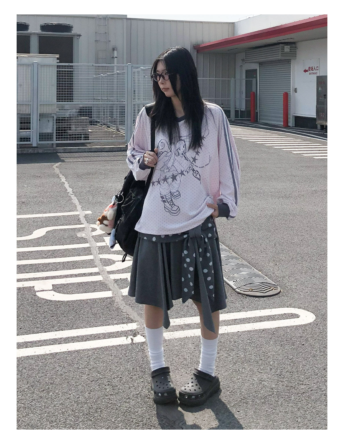Dreaming Star Girl Oversized Jersey Long-Sleeve Tee
