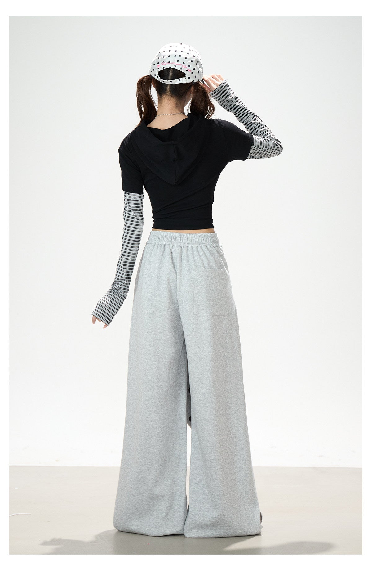 Music Note Star Tie-Waist Wide-Leg Sweatpants