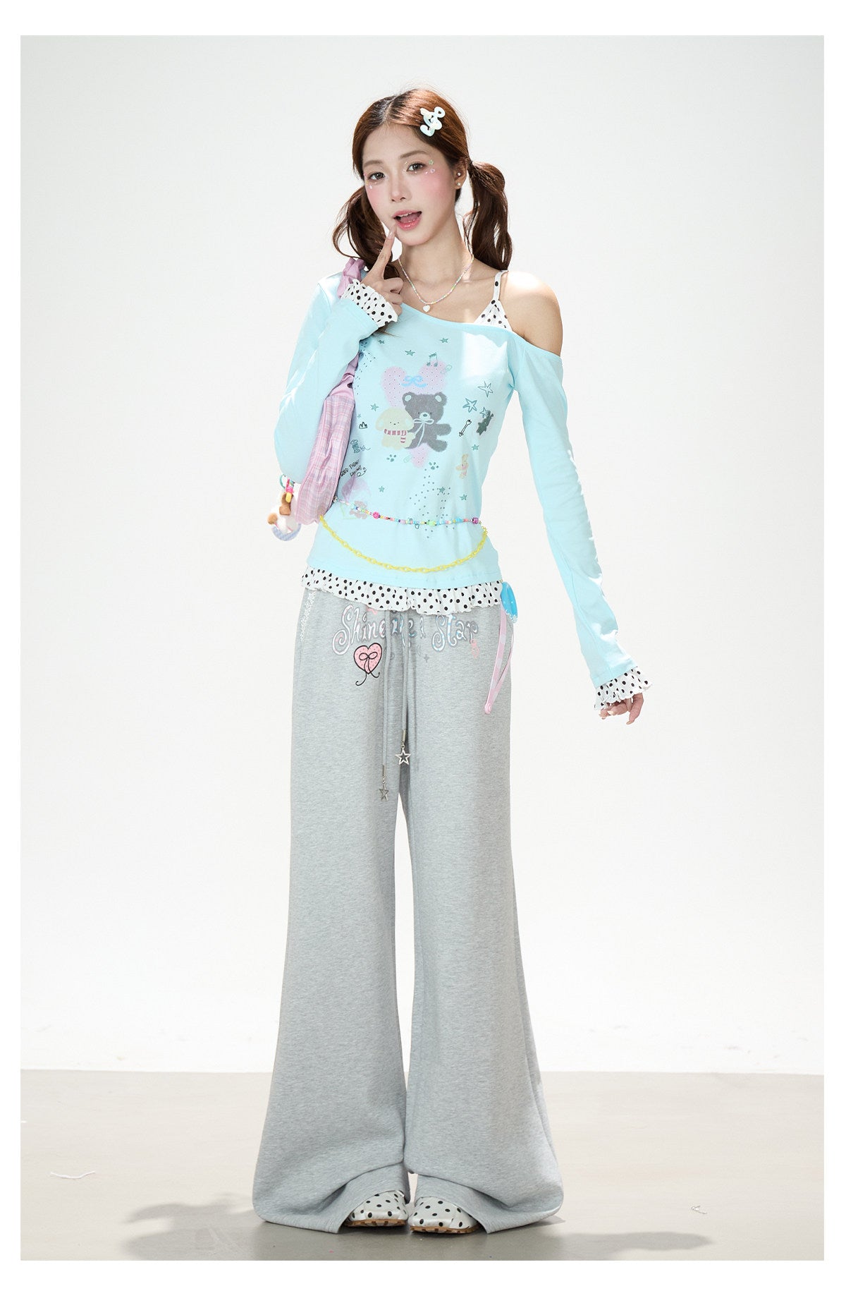 Shine Like a Star Graphic Wide-Leg Sweatpants