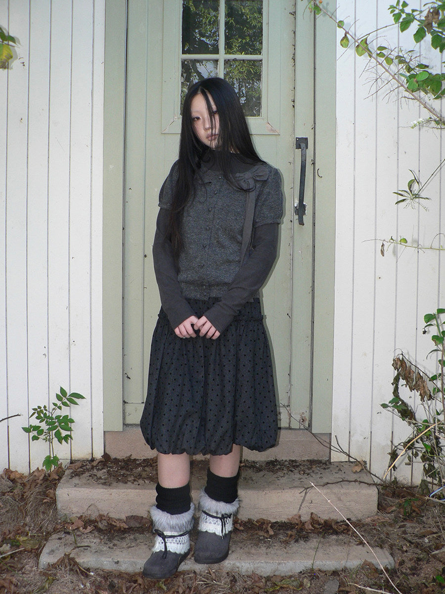Polka Dot Balloon Midi Skirt