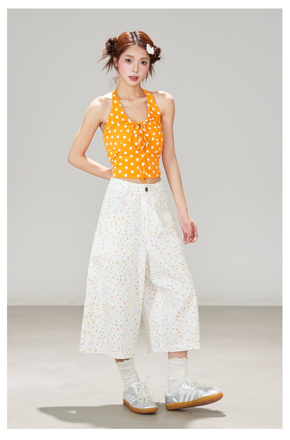 White Star Wide Leg Pants