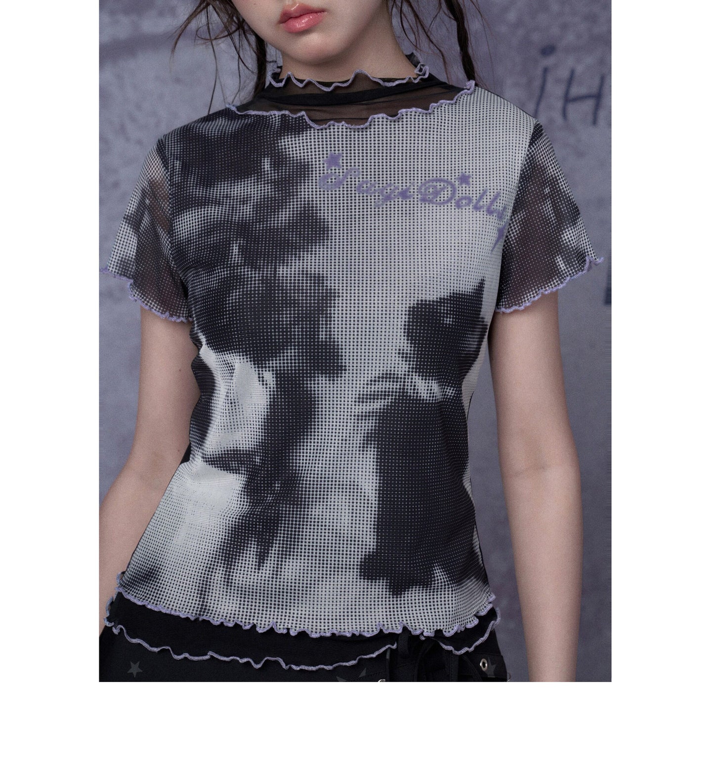 Midnight Cat Double-Layer Mesh Tee