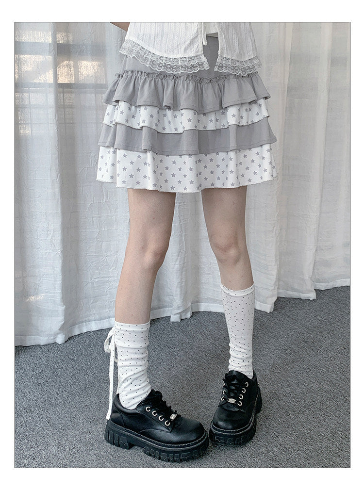 Polka Dot Star Tie Leg Warmers