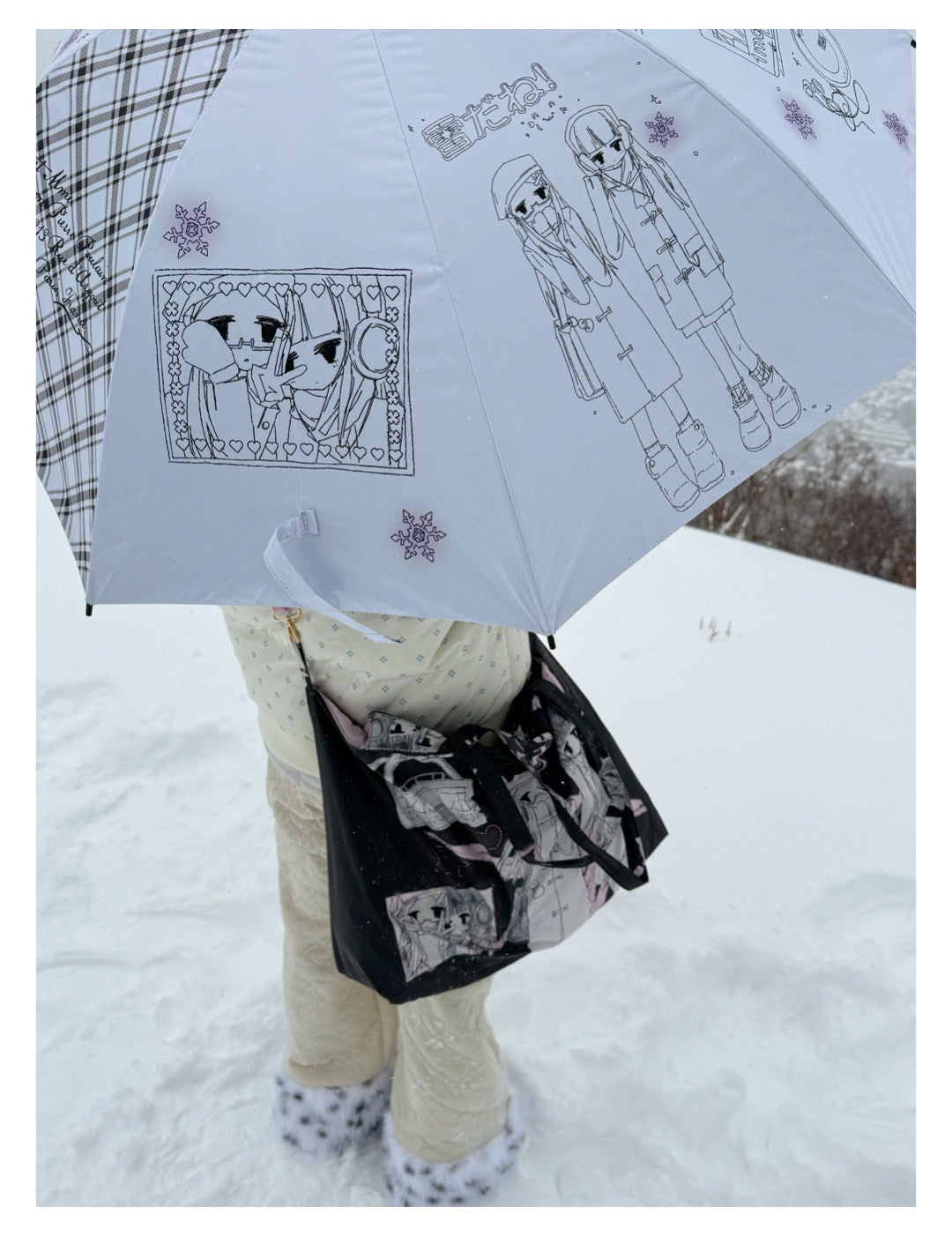 Winter Girl Padded Wing Tote Bag
