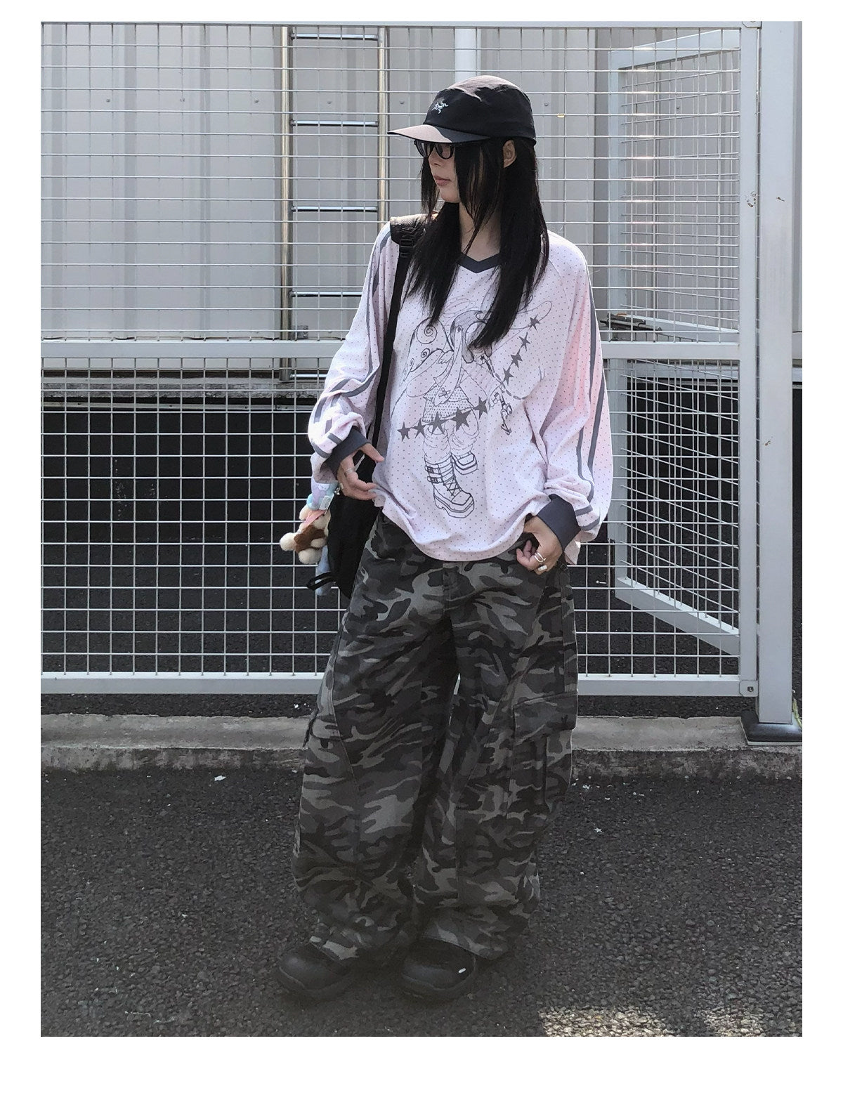Dreaming Star Girl Oversized Jersey Long-Sleeve Tee