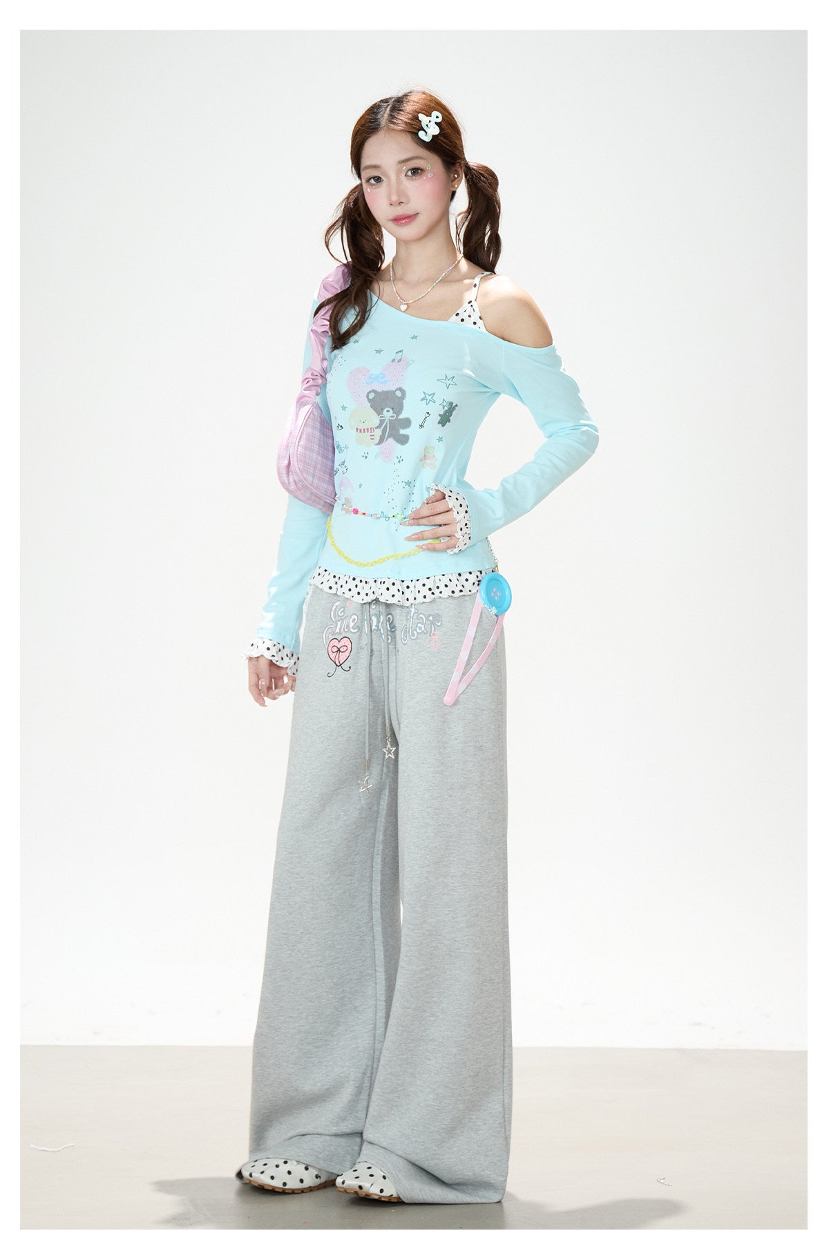 Shine Like a Star Graphic Wide-Leg Sweatpants