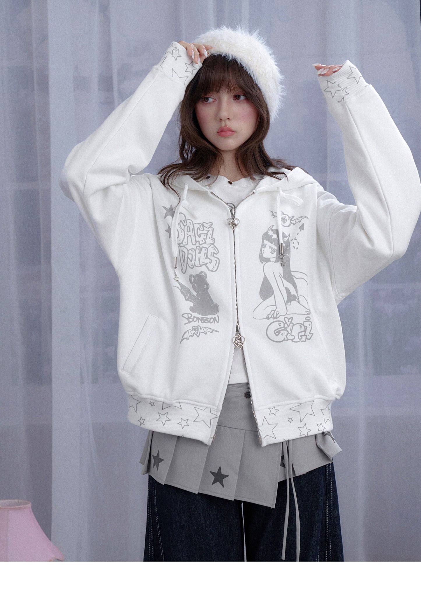 Star Wing Graffiti Zip Hoodie