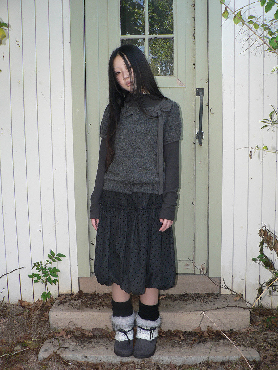 Polka Dot Balloon Midi Skirt