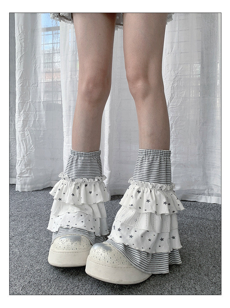 Star Stripe Patchwork Leg Warmers
