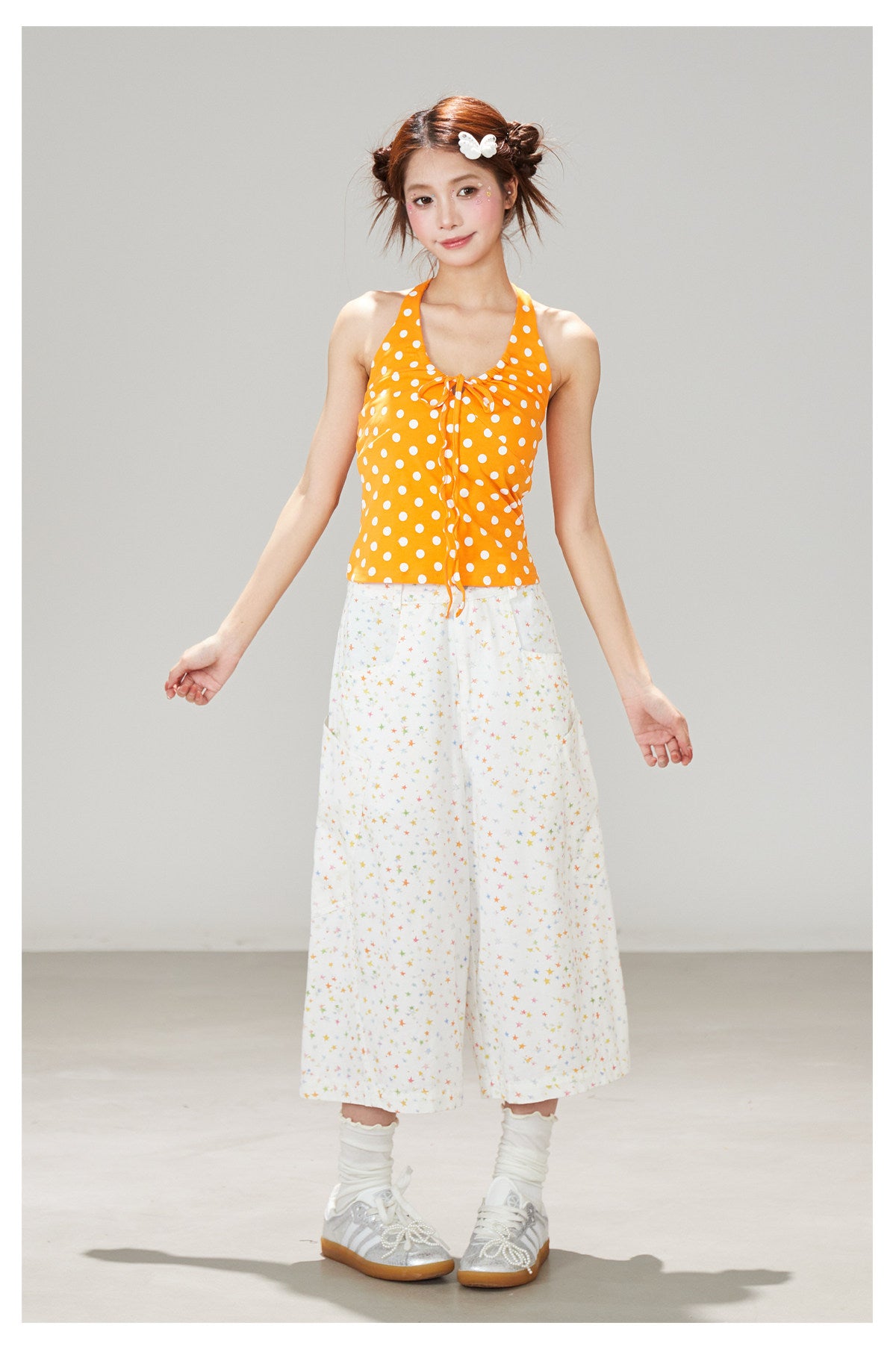 White Star Wide Leg Pants