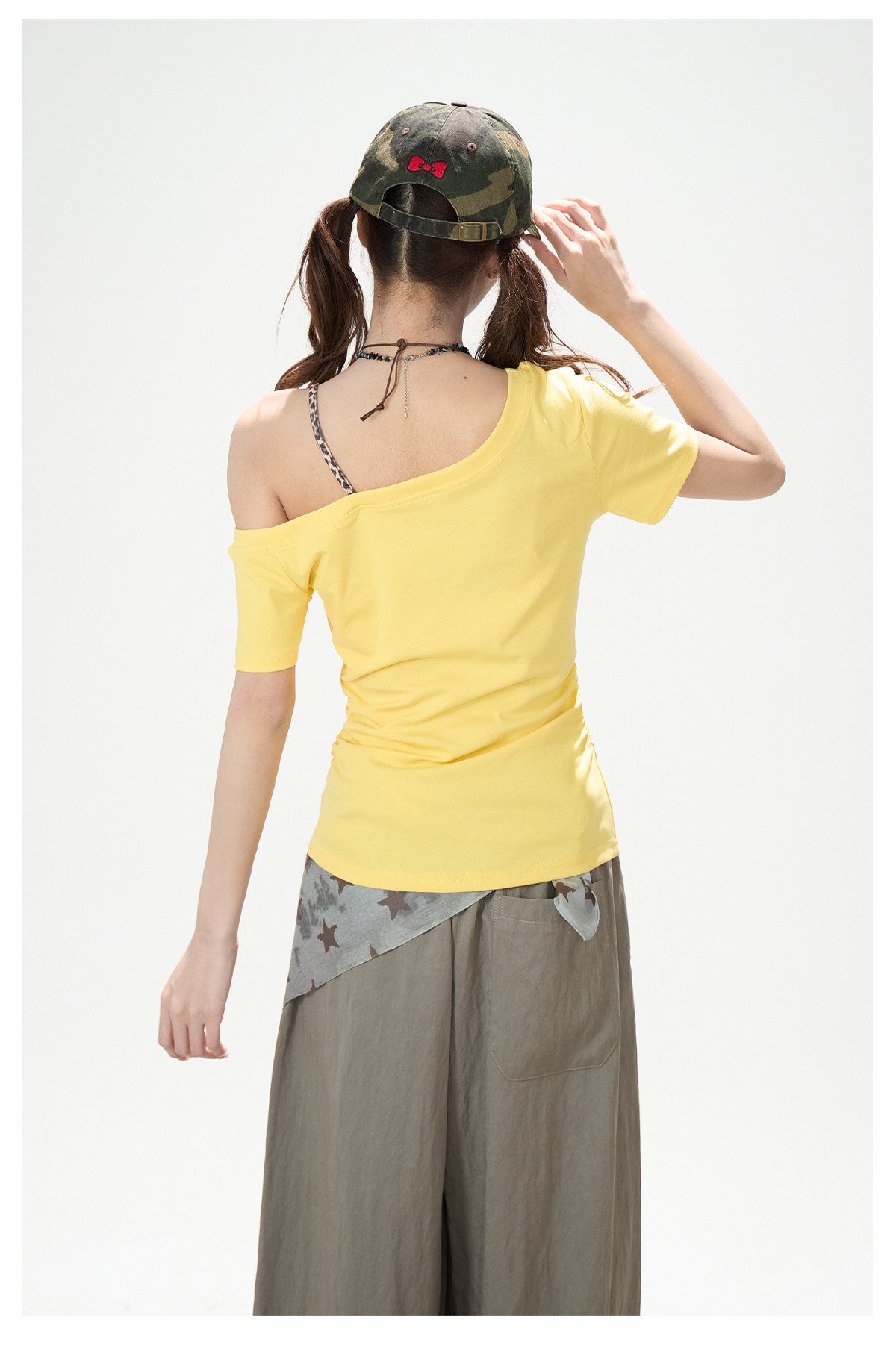 Leopard Star Off-Shoulder Layered Tee