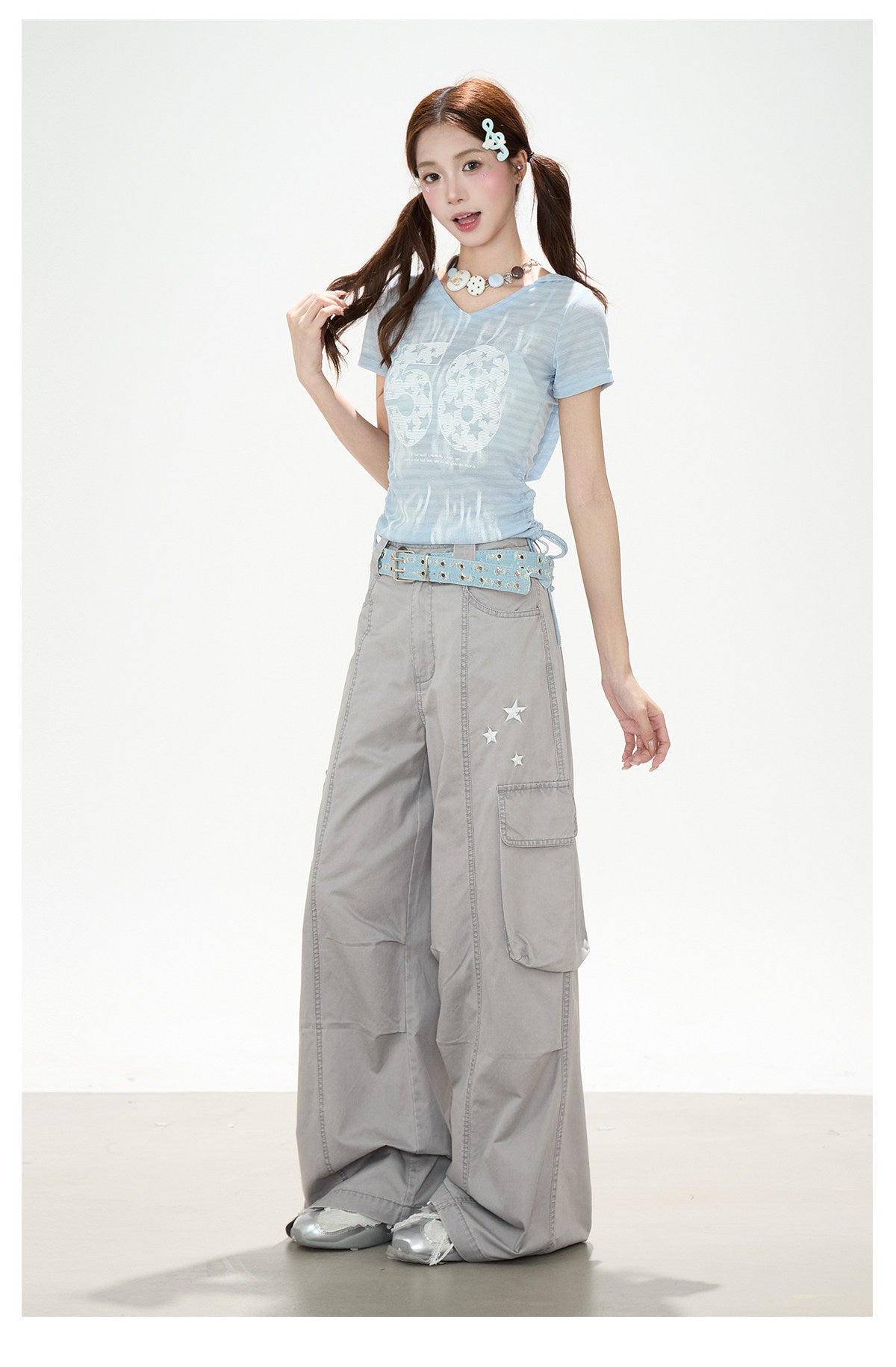 Gray Star Deconstructed Wide-Leg Cargo Pants