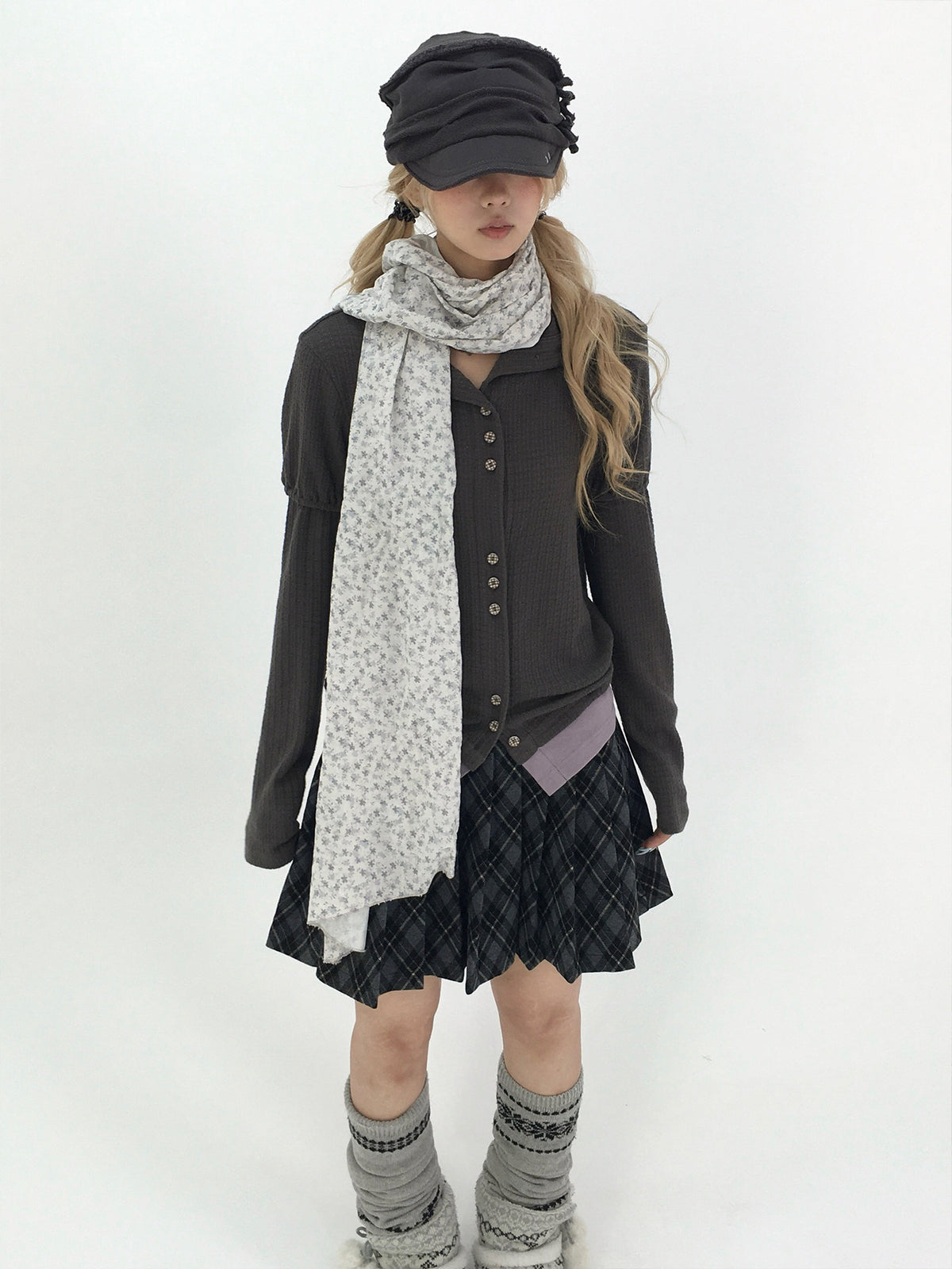 Winter Haze Ditsy Floral Gauze Scarf