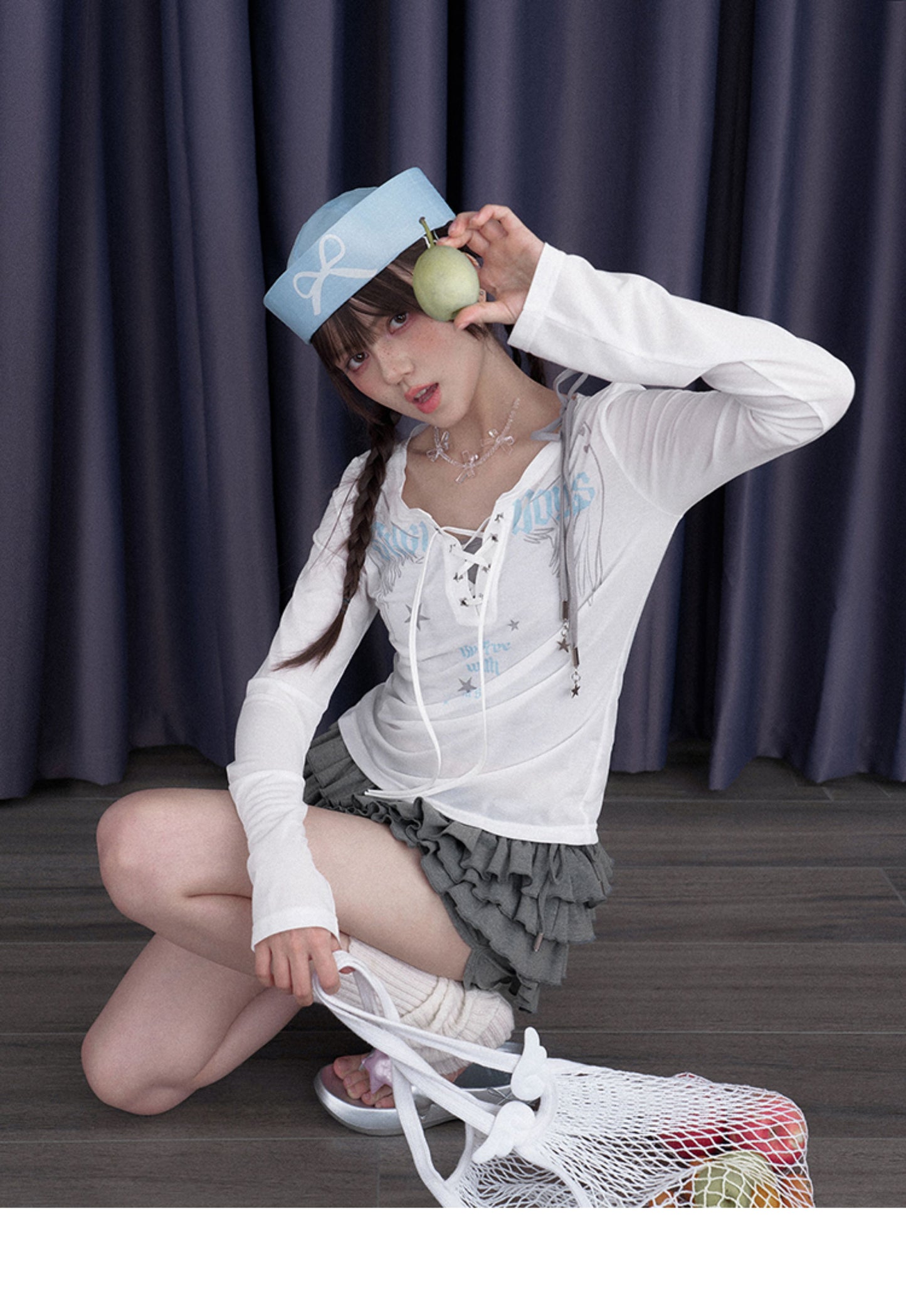 White Night Angel Wing Layered Top