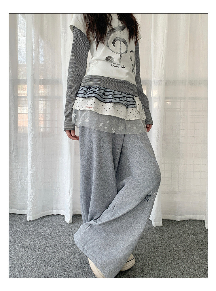 Star Lace Patchwork Layering Skirt