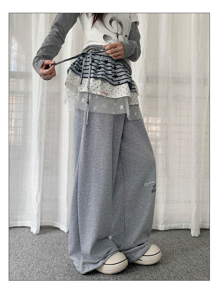 Star Lace Patchwork Layering Skirt