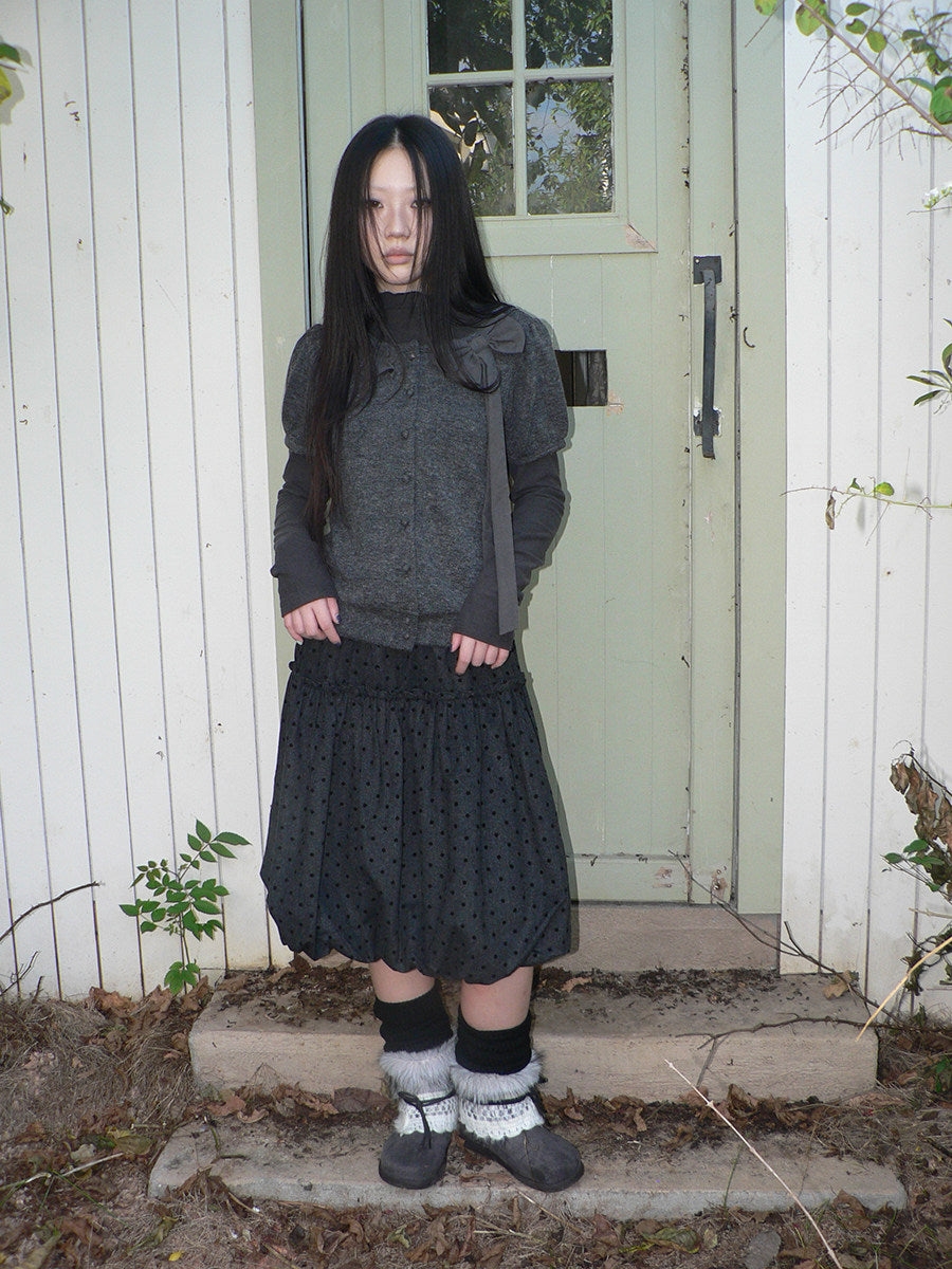 Polka Dot Balloon Midi Skirt