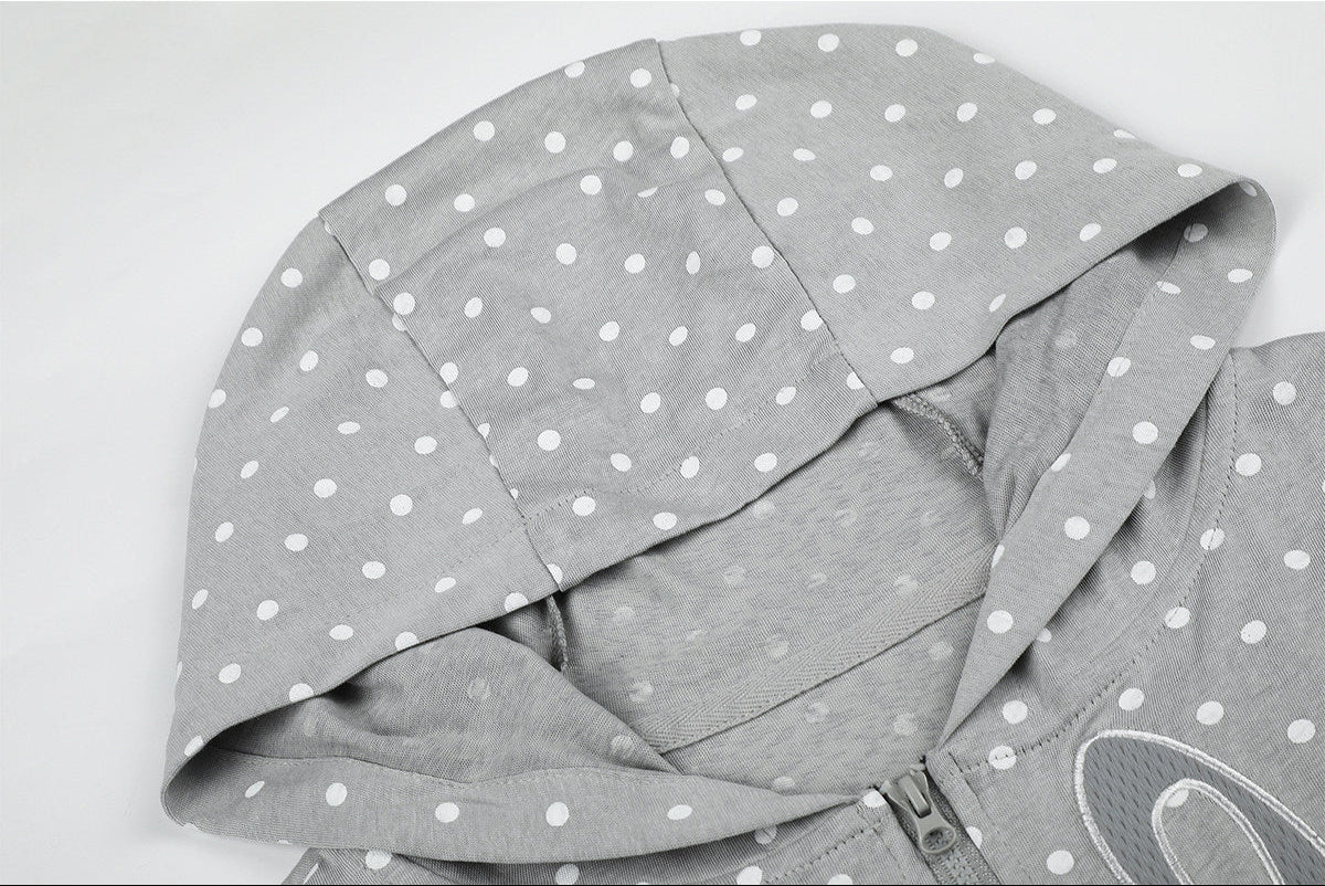 Polka Dot Star Zip-Up Hoodie