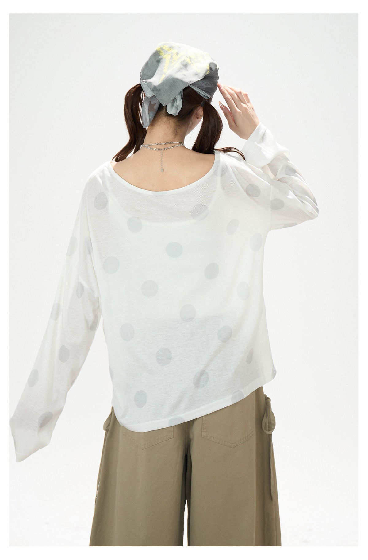 Dreamy Doll Print Oversized Long Sleeve Top