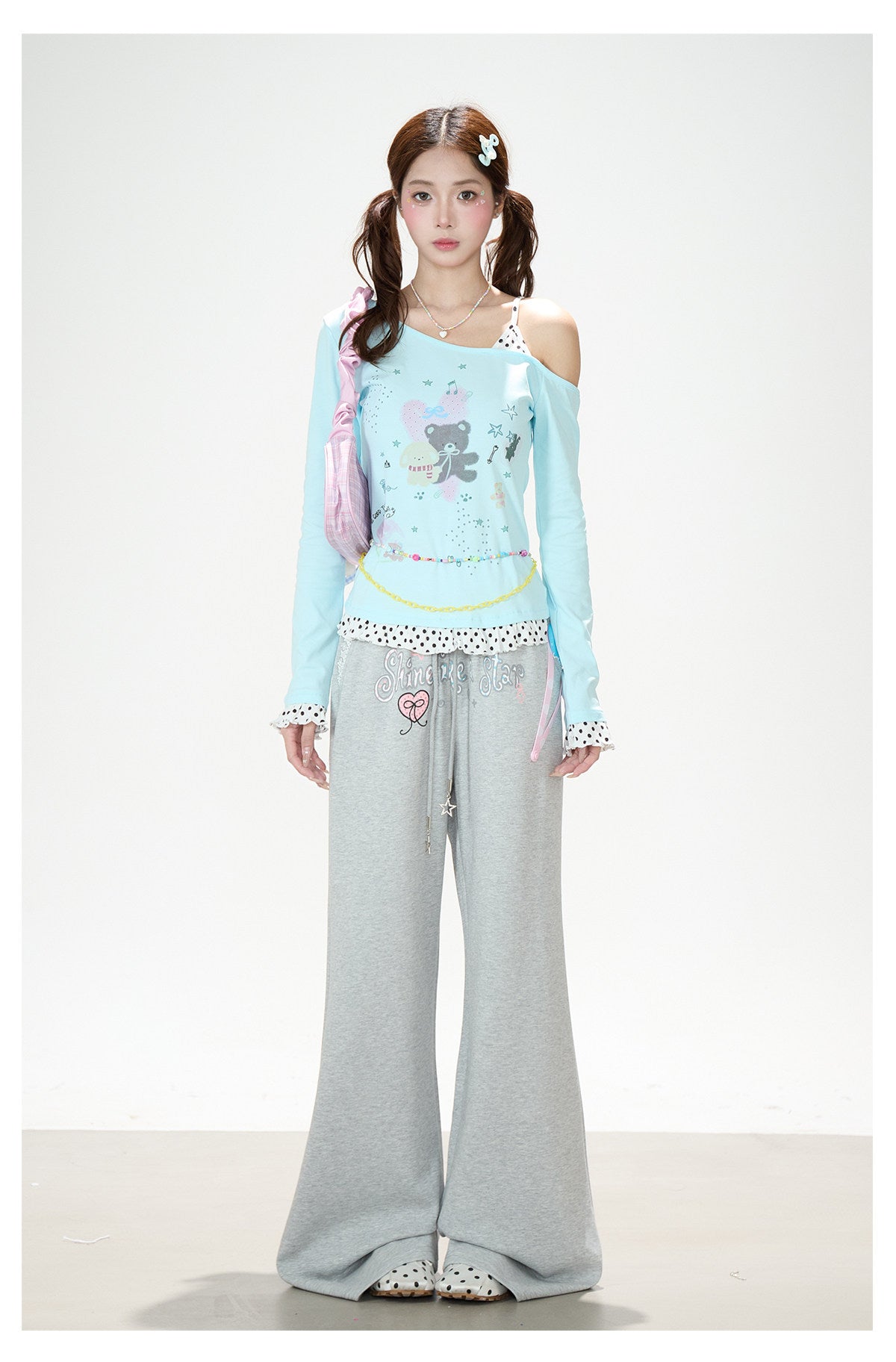 Shine Like a Star Graphic Wide-Leg Sweatpants