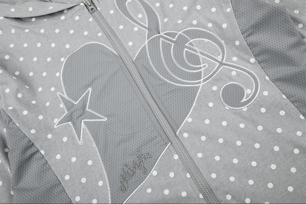 Polka Dot Star Zip-Up Hoodie