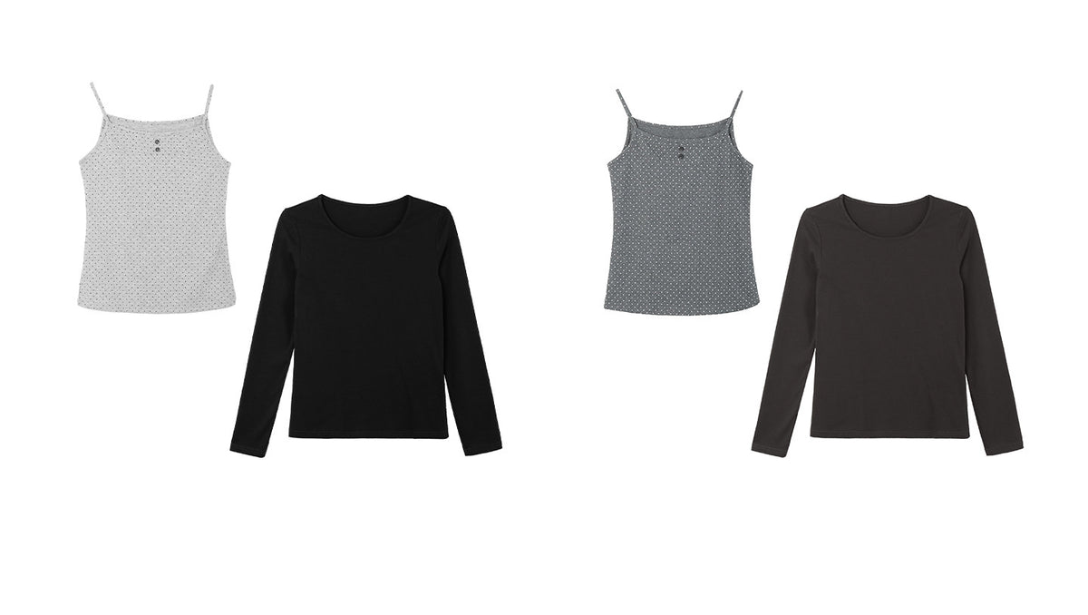 Polka Dot Cami & Long Sleeve Layering Set