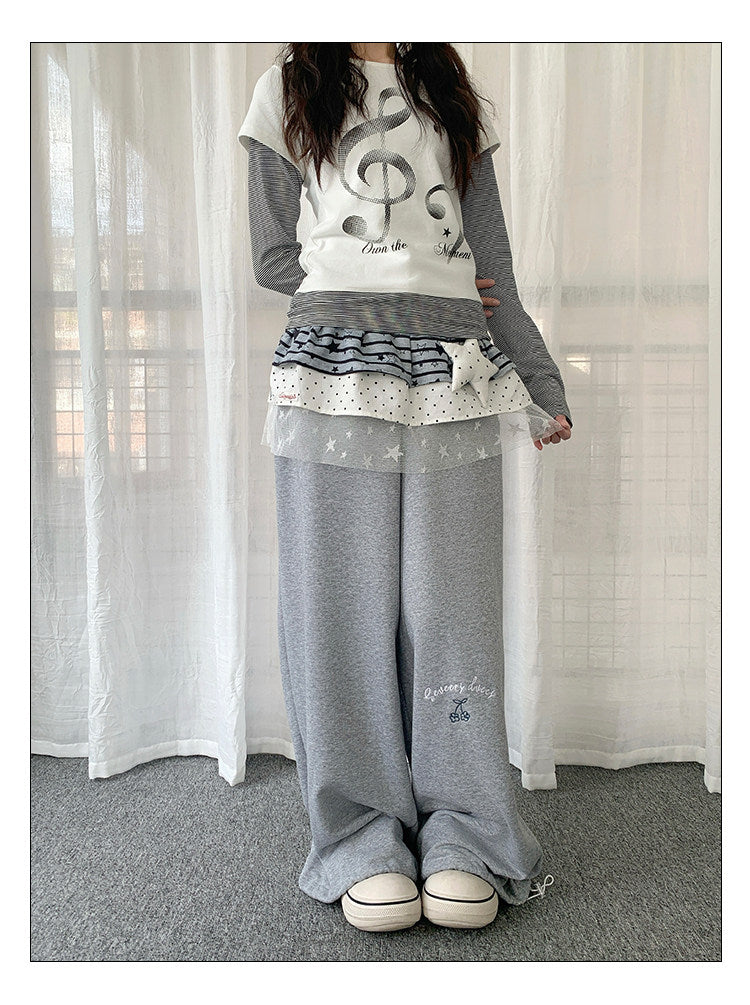Star Lace Patchwork Layering Skirt