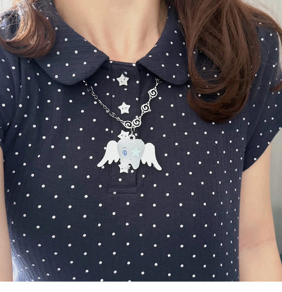 Please Take Care Angel Tooth Necklace