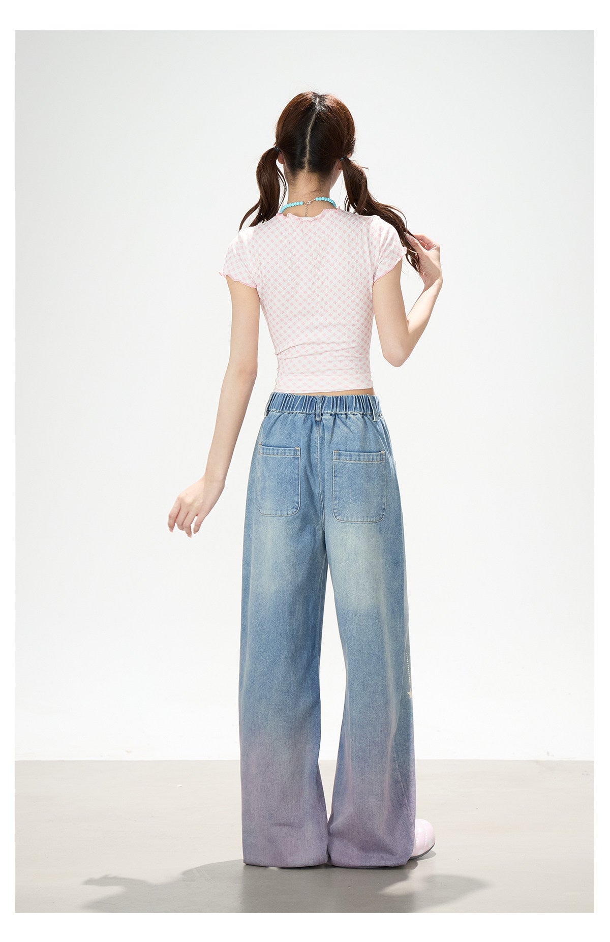 Dreamy Unicorn Star Washed Wide-Leg Jeans