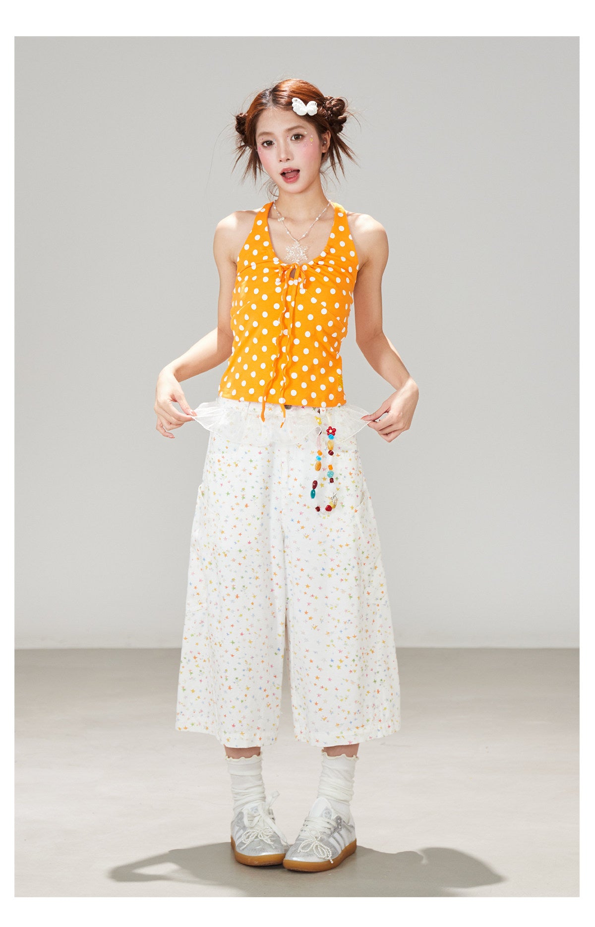 White Star Wide Leg Pants