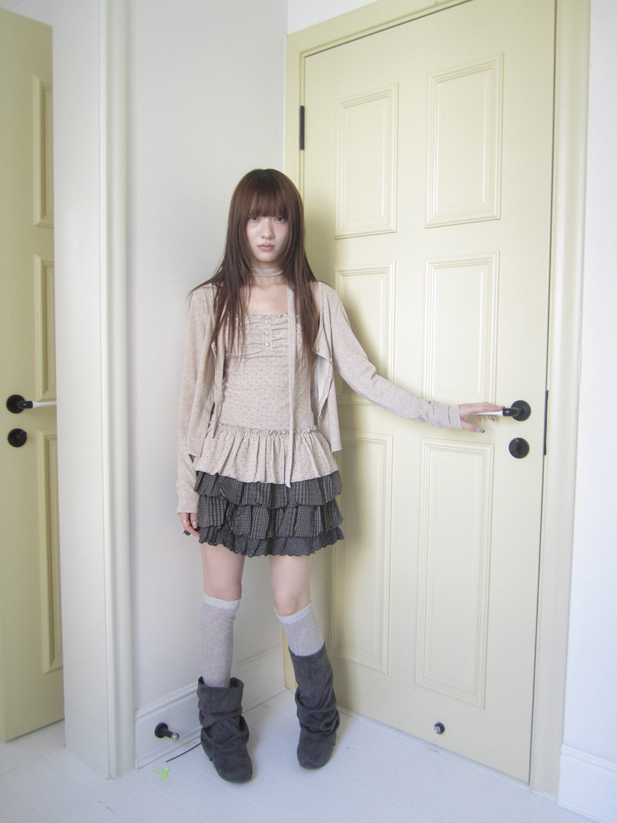 Plaid Layered Ruffle Mini Skirt
