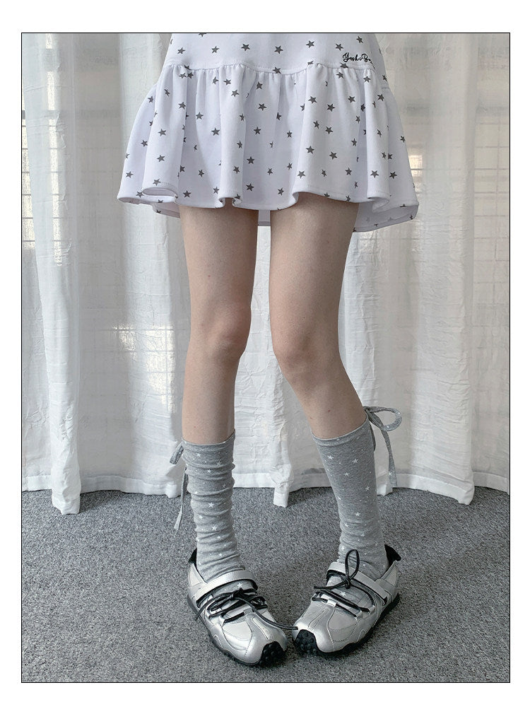 Polka Dot Star Tie Leg Warmers