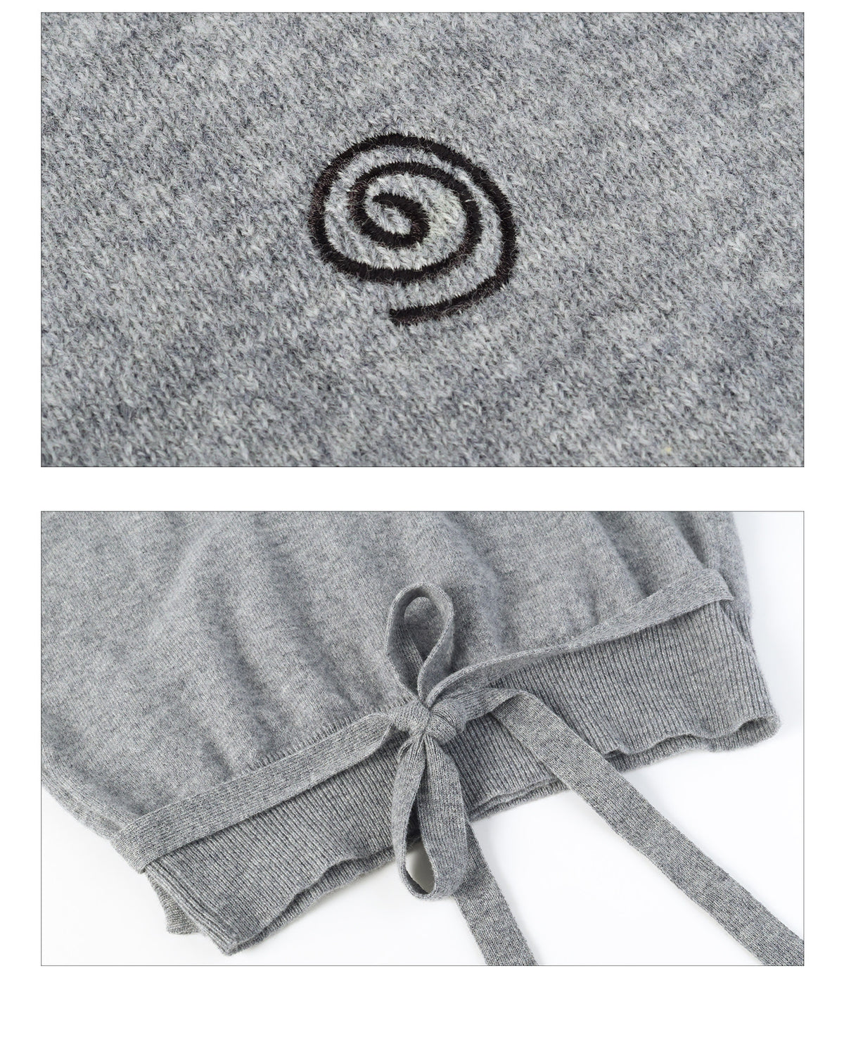Wool Wrap-Tie V-Neck Knit Top