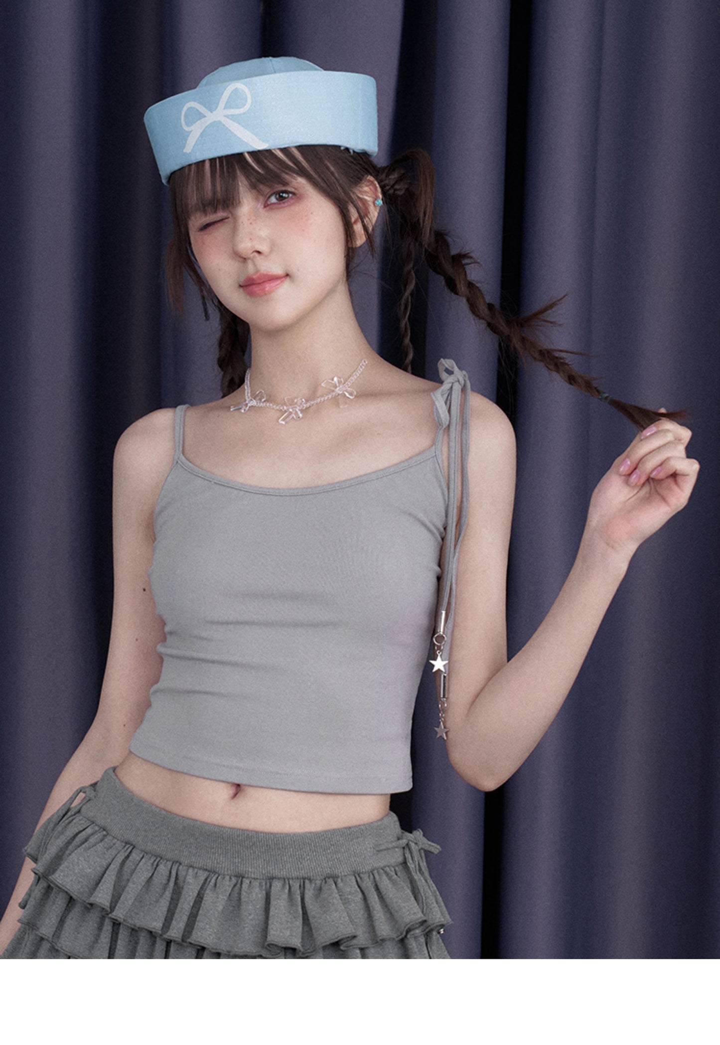White Night Angel Wing Layered Top