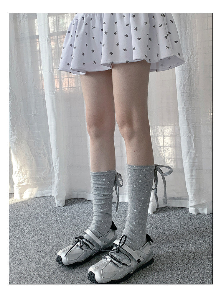 Polka Dot Star Tie Leg Warmers