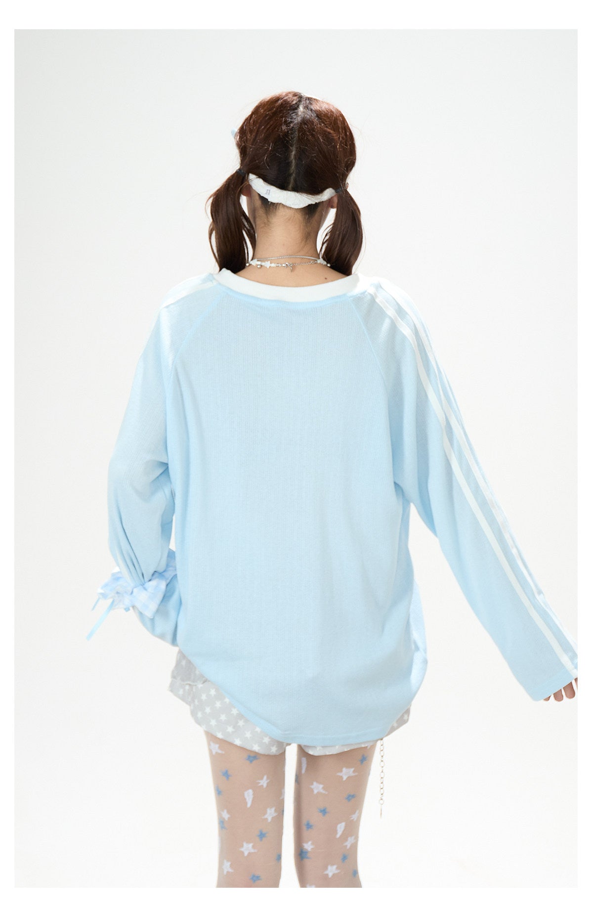 Dreamy Doodle V-Neck Long Sleeve Top & Polka Dot Tiered Ruffle Skirt