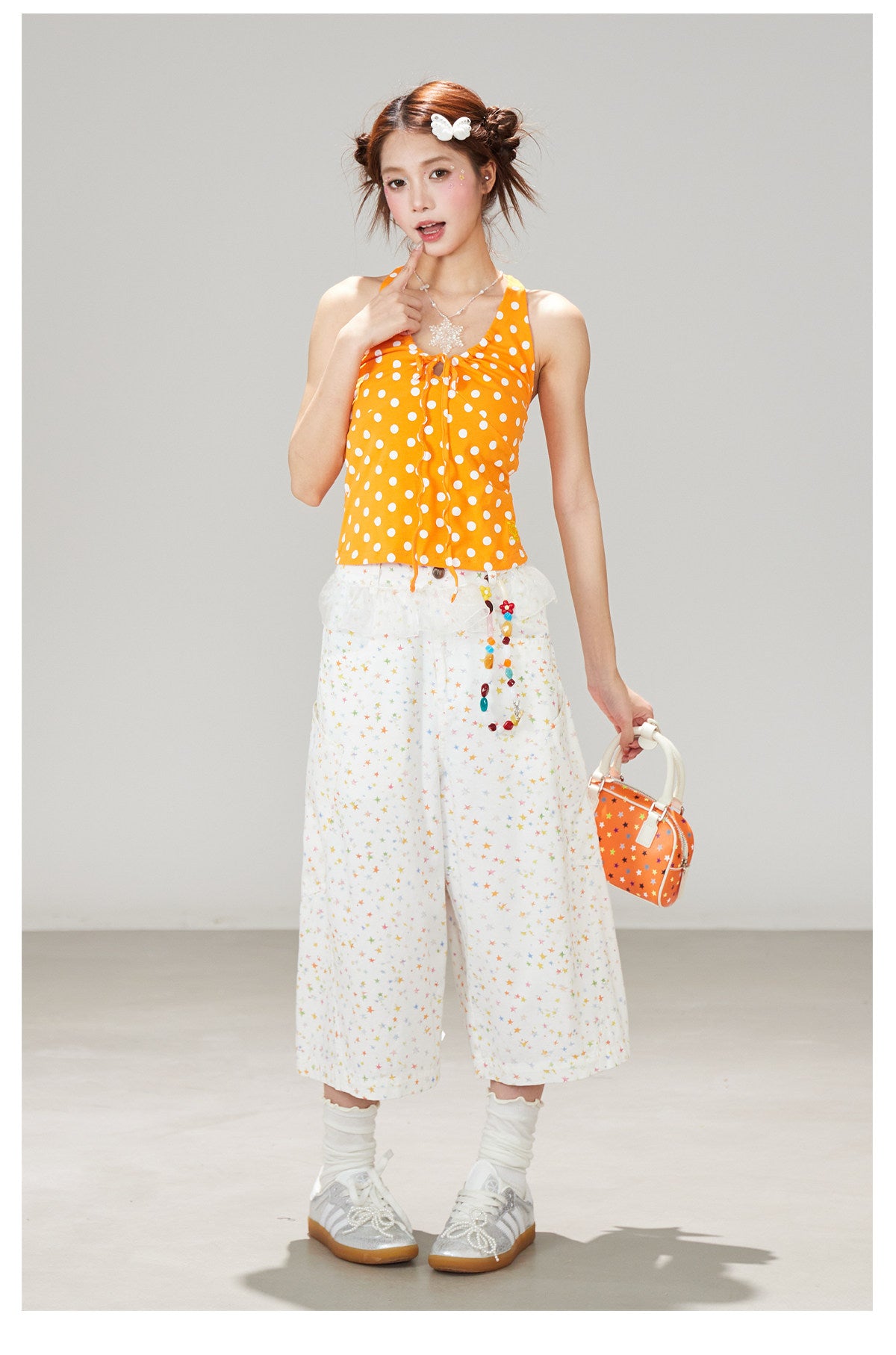 White Star Wide Leg Pants