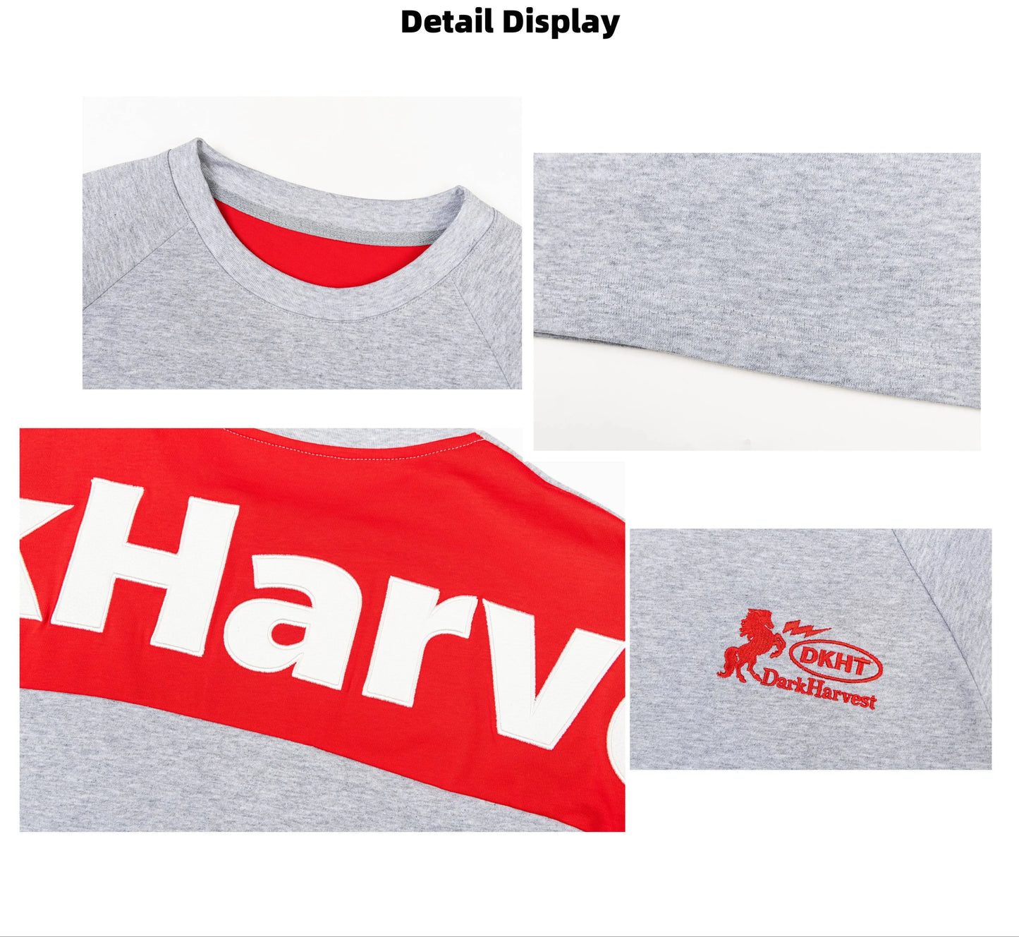 Leather Patch Raglan Tee — Bicolour Heavyweight