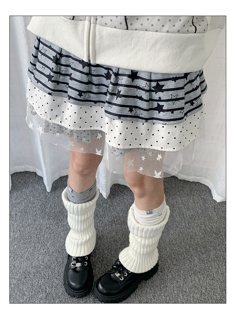 Star Lace Patchwork Layering Skirt