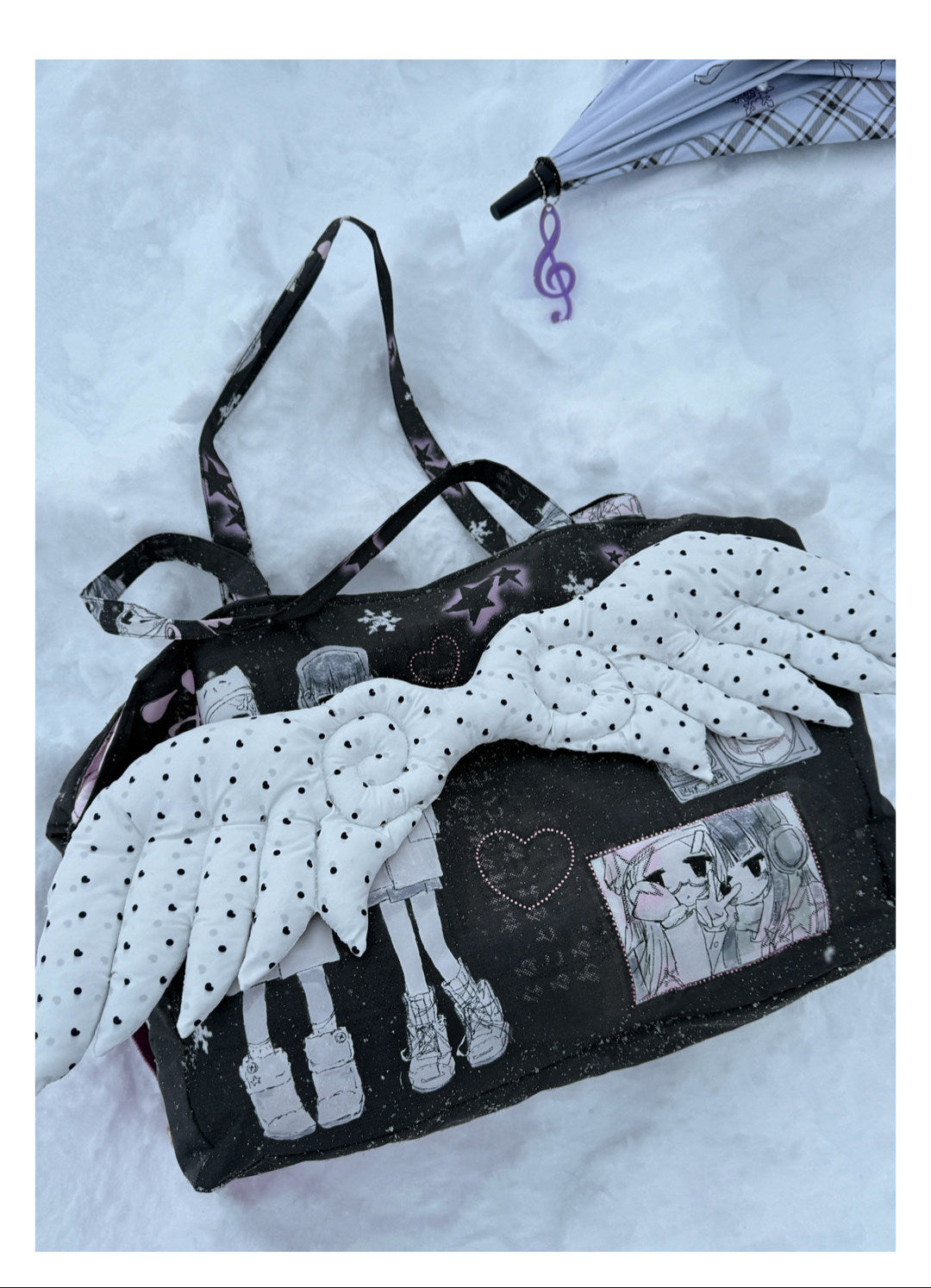 Winter Girl Padded Wing Tote Bag