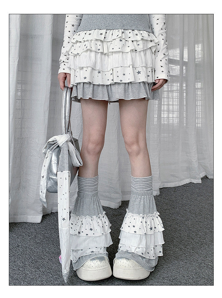 Star Stripe Patchwork Leg Warmers